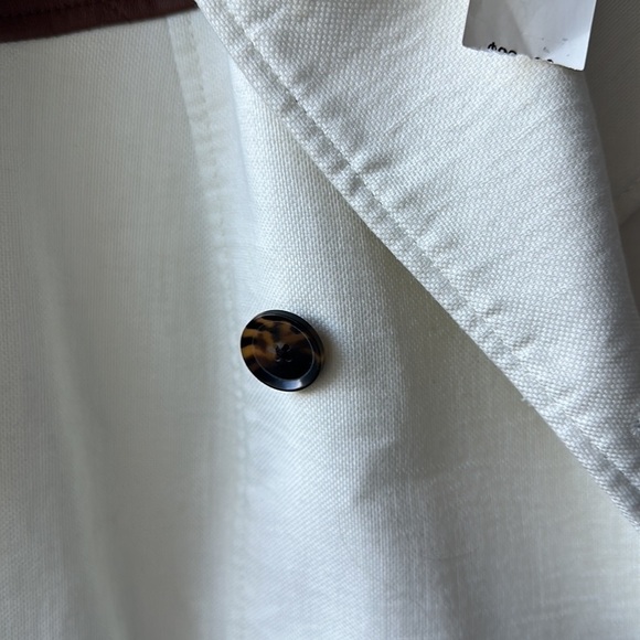 NWT Banana Republic long ivory brown leather size medium western Lined - Picture 5 of 13